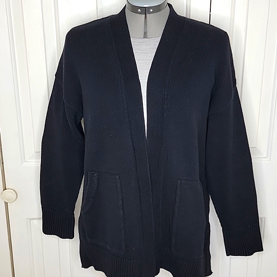 Madewell Open Front Cardigan Sweater Size Medium Black